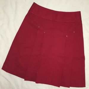 Etcetera Red Pleated Paisley Skirt sz 0